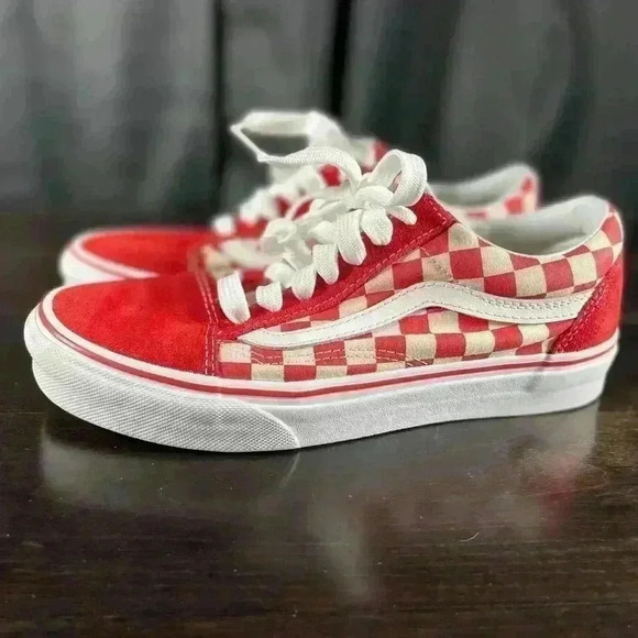 Size 5.5m/ 7w  - VANS Old‎ Skool Red Checkerboard - Picture 2 of 8